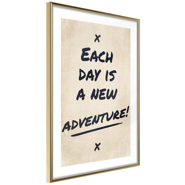 Poster Each Day is a New Adventure! - black text on a beige texture 130448 additionalImage 7