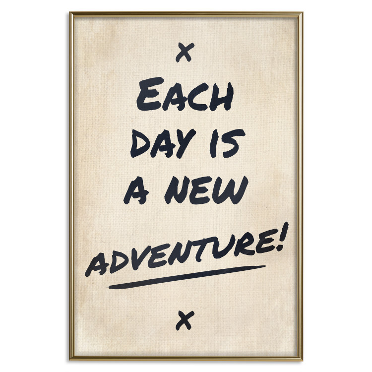 Poster Each Day is a New Adventure! - black text on a beige texture 130448 additionalImage 21