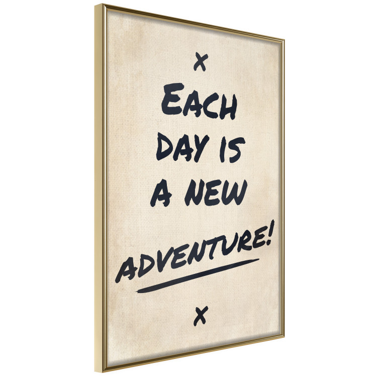 Poster Each Day is a New Adventure! - black text on a beige texture 130448 additionalImage 12