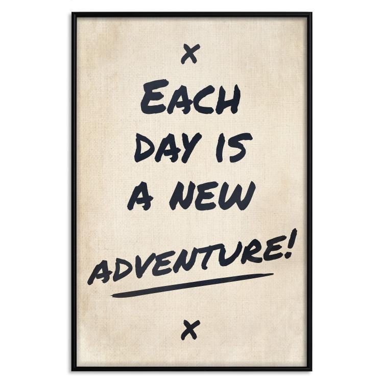 Poster Each Day is a New Adventure! - black text on a beige texture 130448 additionalImage 16