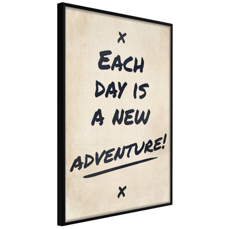 Poster Each Day is a New Adventure! - black text on a beige texture 130448 additionalImage 11