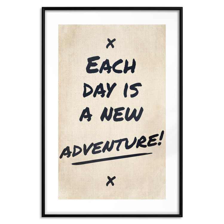 Poster Each Day is a New Adventure! - black text on a beige texture 130448 additionalImage 15
