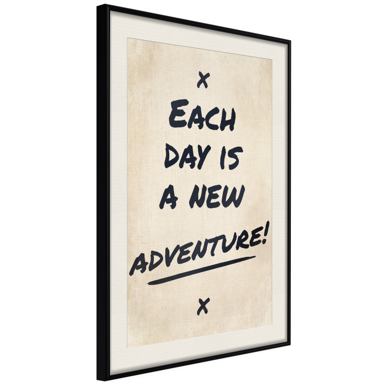 Poster Each Day is a New Adventure! - black text on a beige texture 130448 additionalImage 2
