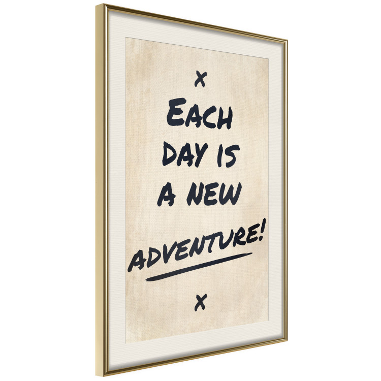 Poster Each Day is a New Adventure! - black text on a beige texture 130448 additionalImage 3