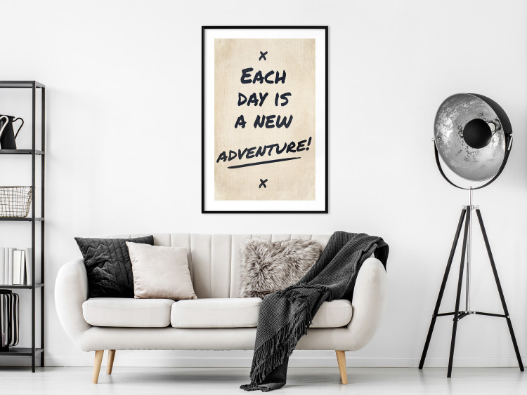 Poster Each Day is a New Adventure! - black text on a beige texture 130448 additionalImage 18