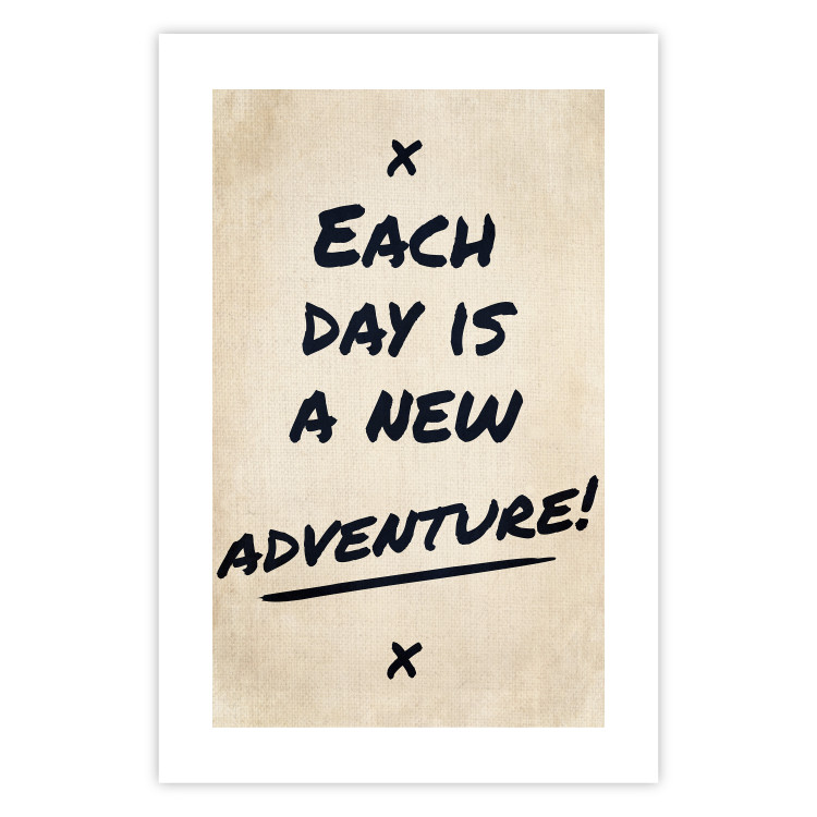Poster Each Day is a New Adventure! - black text on a beige texture 130448 additionalImage 25