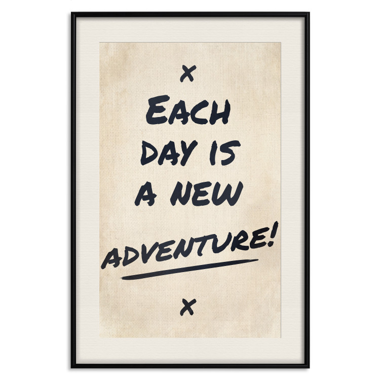 Poster Each Day is a New Adventure! - black text on a beige texture 130448 additionalImage 19