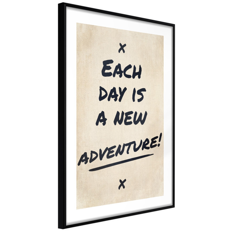 Poster Each Day is a New Adventure! - black text on a beige texture 130448 additionalImage 8