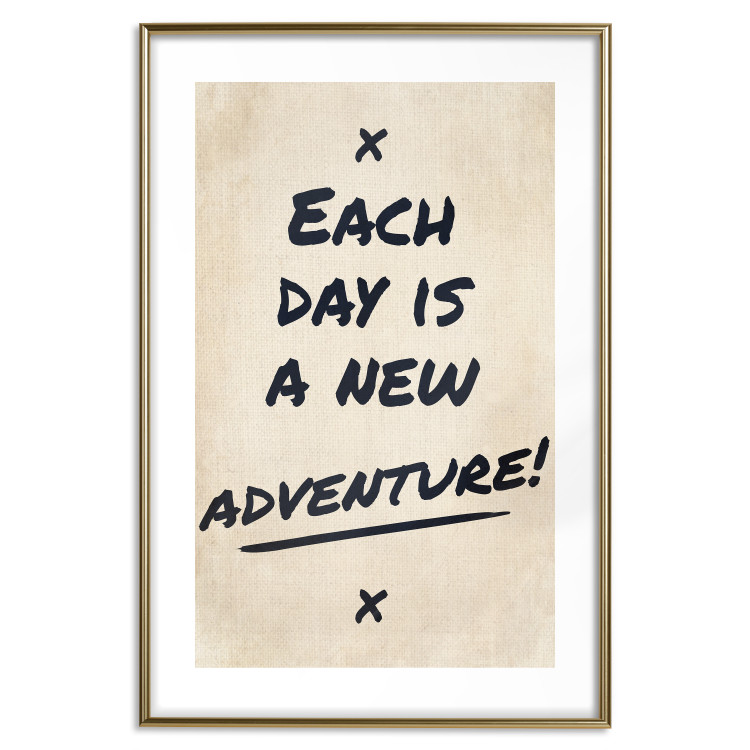 Poster Each Day is a New Adventure! - black text on a beige texture 130448 additionalImage 16