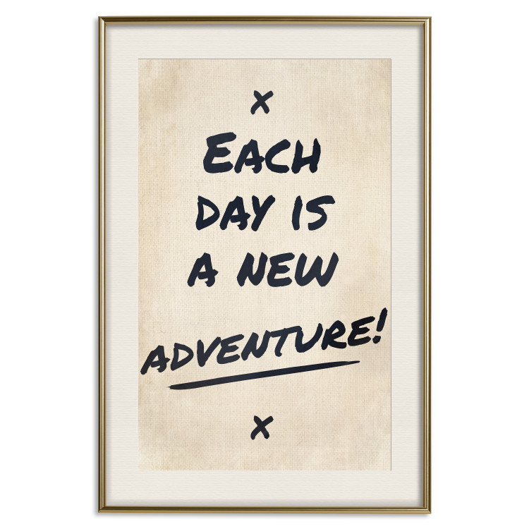 Poster Each Day is a New Adventure! - black text on a beige texture 130448 additionalImage 20