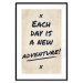 Poster Each Day is a New Adventure! - black text on a beige texture 130448 additionalThumb 15
