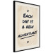Poster Each Day is a New Adventure! - black text on a beige texture 130448 additionalThumb 2