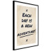 Poster Each Day is a New Adventure! - black text on a beige texture 130448 additionalThumb 8