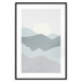Wall Poster Sun over Mountains - abstract gray landscape of hills with sun 130548 additionalThumb 15