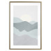 Wall Poster Sun over Mountains - abstract gray landscape of hills with sun 130548 additionalThumb 14