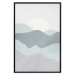 Wall Poster Sun over Mountains - abstract gray landscape of hills with sun 130548 additionalThumb 16