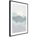 Wall Poster Sun over Mountains - abstract gray landscape of hills with sun 130548 additionalThumb 6