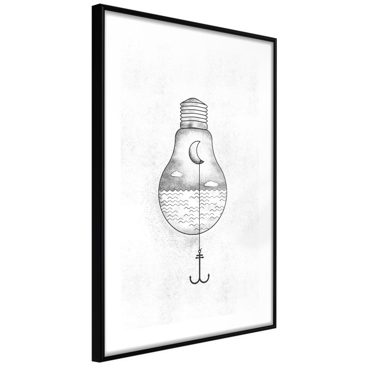 Wall Poster Anchored Moon - white light bulb composition with sea and moon 131948 additionalImage 6