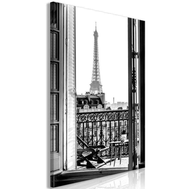 Canvas Art Print Balcony View (1-piece) Vertical - Paris city architecture 132248 additionalImage 2