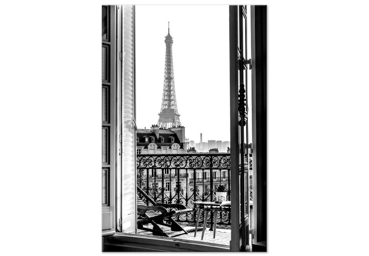 Canvas Art Print Balcony View (1-piece) Vertical - Paris city architecture 132248