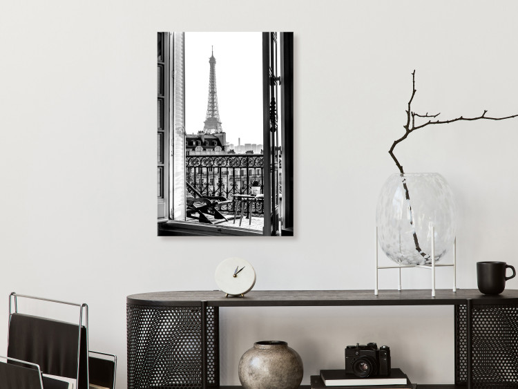 Canvas Art Print Balcony View (1-piece) Vertical - Paris city architecture 132248 additionalImage 3