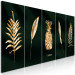 Canvas Gold flora - 5-piece picture of leaves and fruits covered with gold 134548 additionalThumb 2