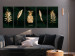 Canvas Gold flora - 5-piece picture of leaves and fruits covered with gold 134548 additionalThumb 3