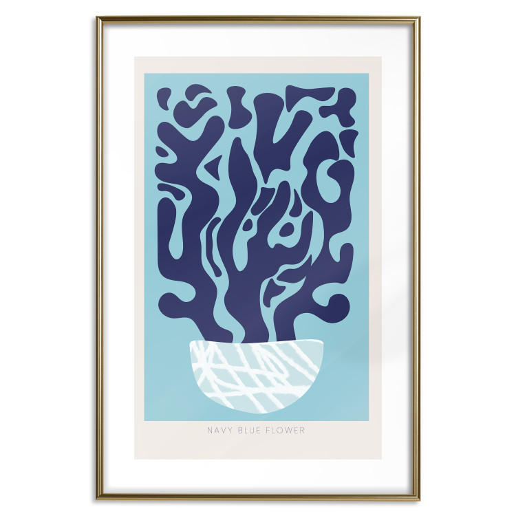 Wall Poster Navy Composition - English texts and an abstract plant 135648 additionalImage 3