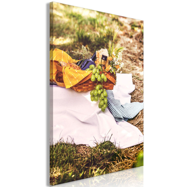Canvas Basket full of food - photo of picnic basket on the meadow 135848 additionalImage 2