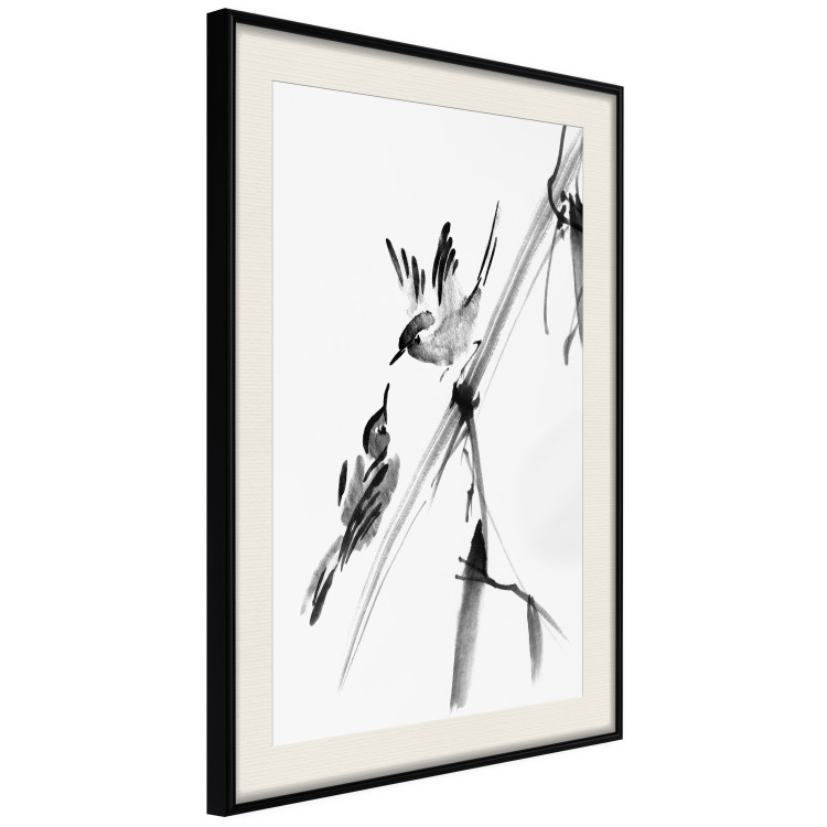 Poster Winged Love - minimalist composition of birds among trees 136048 additionalImage 9