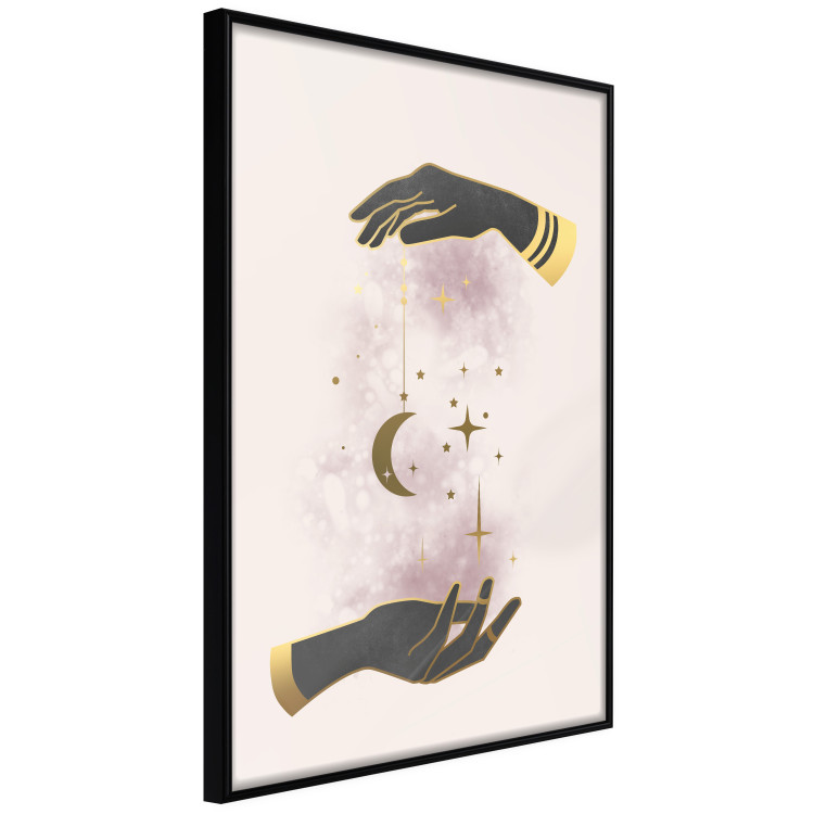 Poster Total Magic - extraordinary abstraction with hands and moon on a beige background 136548 additionalImage 8