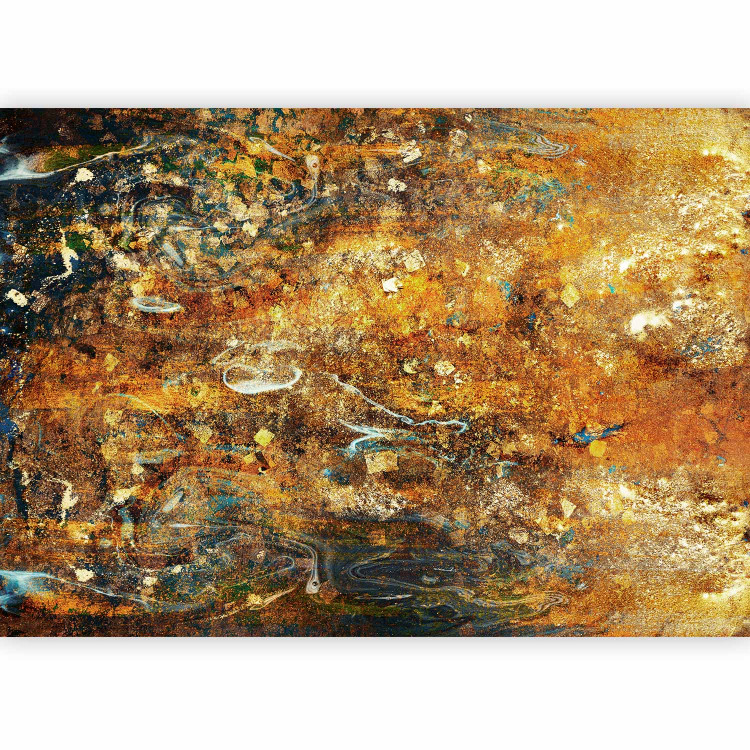 Wall Mural Escaping thoughts - abstract gold composition with black patterns 142548 additionalImage 5