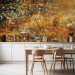 Wall Mural Escaping thoughts - abstract gold composition with black patterns 142548 additionalThumb 6