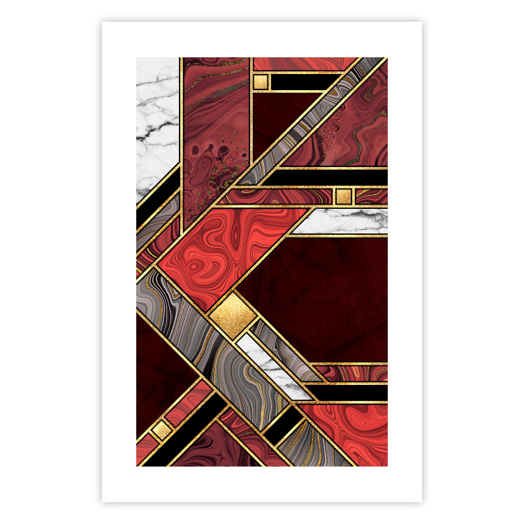 Wall Poster Red and Gold Geometry [Poster] 142848 additionalImage 23