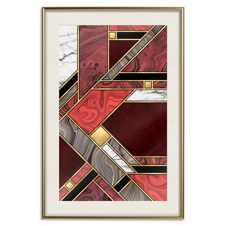 Wall Poster Red and Gold Geometry [Poster] 142848 additionalImage 17