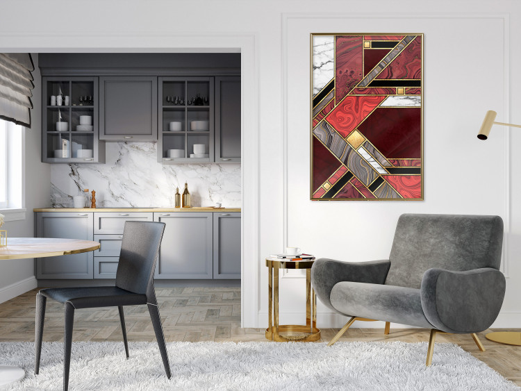 Wall Poster Red and Gold Geometry [Poster] 142848 additionalImage 18