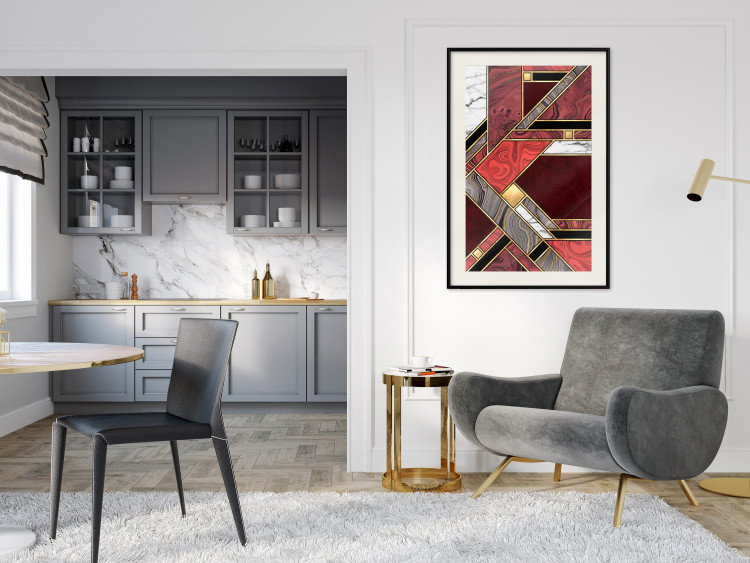 Wall Poster Red and Gold Geometry [Poster] 142848 additionalImage 20
