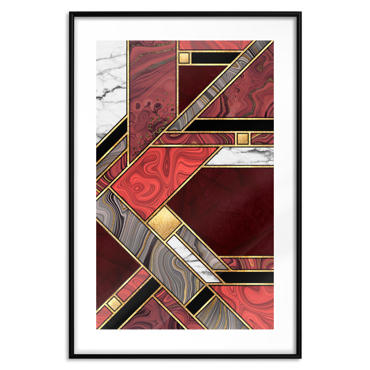 Wall Poster Red and Gold Geometry [Poster] 142848 additionalImage 12