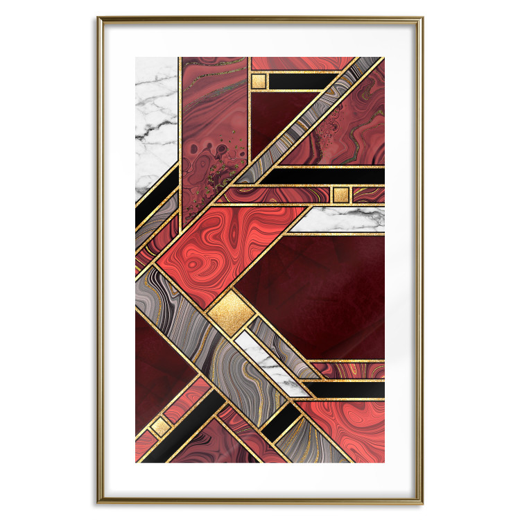 Wall Poster Red and Gold Geometry [Poster] 142848 additionalImage 11