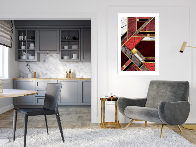 Wall Poster Red and Gold Geometry [Poster] 142848 additionalImage 26