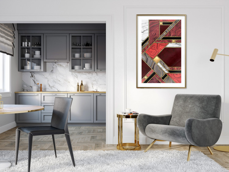Wall Poster Red and Gold Geometry [Poster] 142848 additionalImage 24