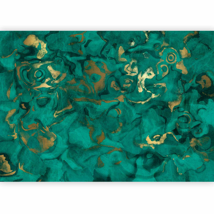 Wall Mural Emerald and gold - textured background pattern with the effect of restless water 143348 additionalImage 5