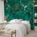 Wall Mural Emerald and gold - textured background pattern with the effect of restless water 143348 additionalThumb 2