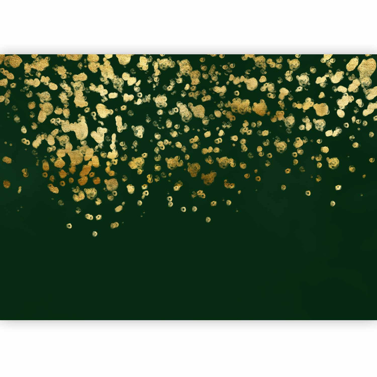 Wall Mural Golden drops - abstract with golden rain effect on green background 143748 additionalImage 1