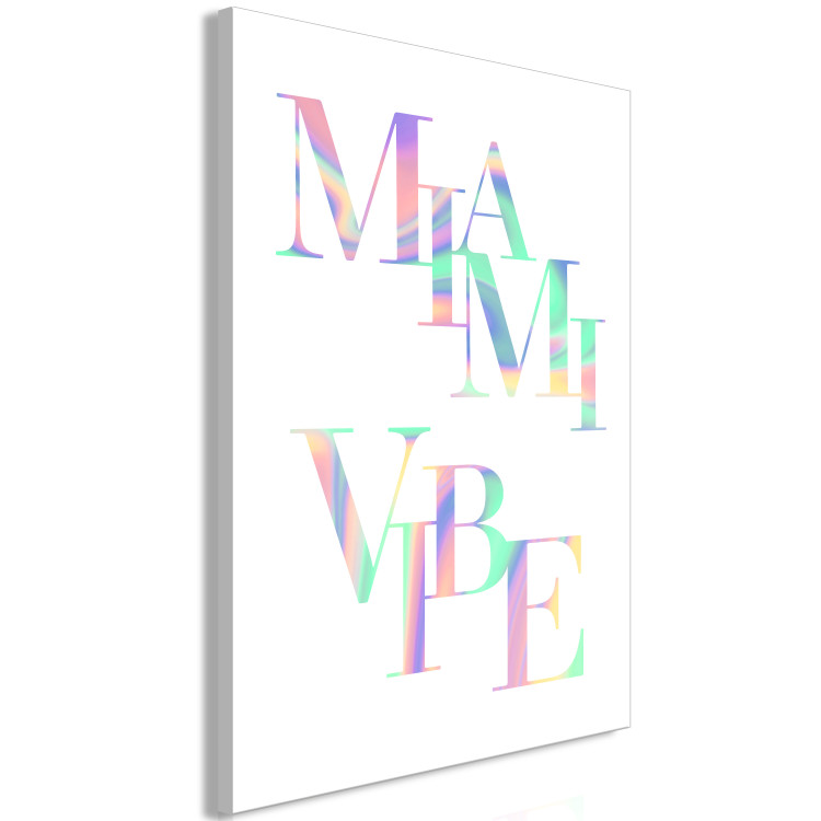 Canvas Miami Vibe Sign (1-piece) - colorful holographic text in English 144348 additionalImage 2