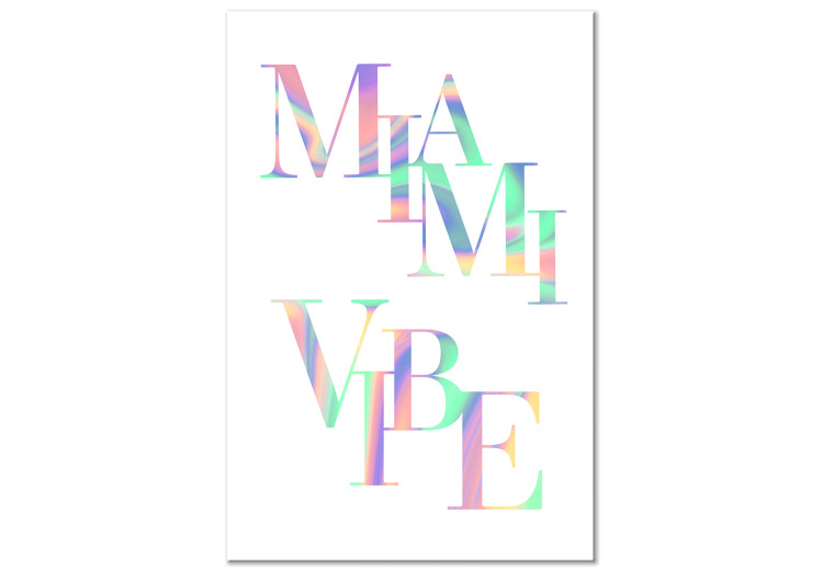 Canvas Miami Vibe Sign (1-piece) - colorful holographic text in English 144348