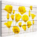 Canvas Print Yellow Flowers (1-piece) - lemon plants on a light wood background 144648 additionalThumb 2