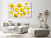 Canvas Print Yellow Flowers (1-piece) - lemon plants on a light wood background 144648 additionalThumb 3