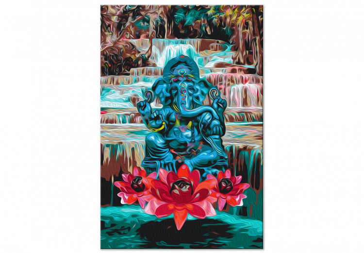 Paint by number Blue Deity - Levitating Ganesha against the Background of a Waterfall 146548 additionalImage 4