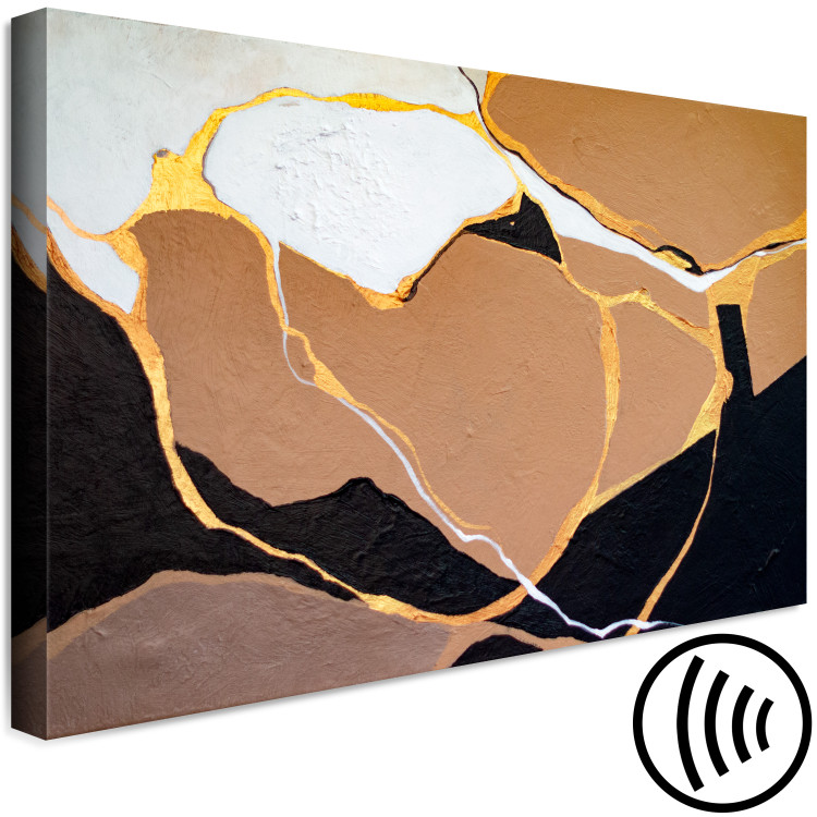 Canvas Print Stain Abstraction - Painted Shapes in Warm Colors 147648 additionalImage 6